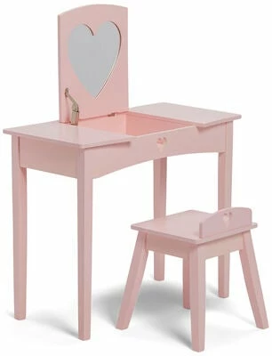 Alice & Fox Sminkebord Med Stol, Rosa 1 Alice & Fox Sminkebord Med Stol, Rosa