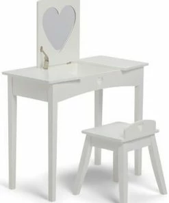 Alice & Fox Sminkebord Med Stol, Hvit