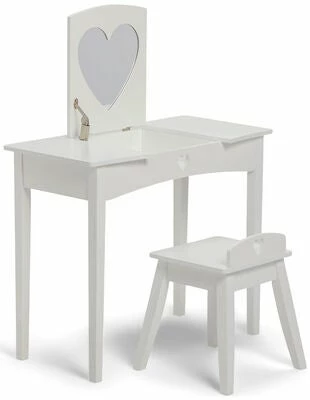 Alice & Fox Sminkebord Med Stol, Hvit 1 Alice & Fox Sminkebord Med Stol, Hvit