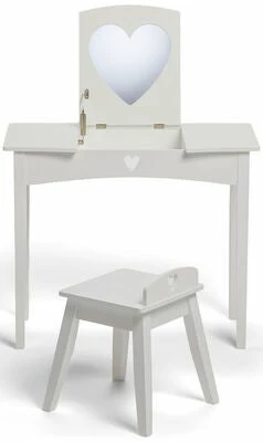 Alice & Fox Sminkebord Med Stol, Hvit 2 Alice & Fox Sminkebord Med Stol, Hvit - Bilde 2