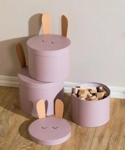 Cloudberry Castle Pappboks Rund 3-pack , Rosa Kanin -jollyroom Butikk X168 1 2187 3h