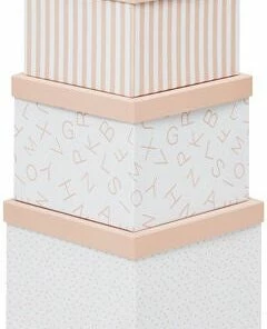 Alice & Fox Oppbevaringseske 3-pack, Rosa