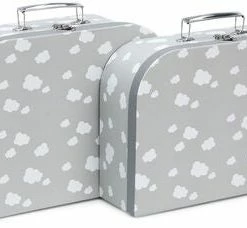Cloudberry Castle Pappkoffert 2-pack, Soft Grey