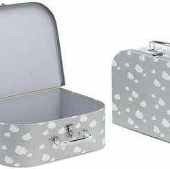 Cloudberry Castle Pappkoffert 2-pack, Soft Grey -jollyroom Butikk X337 A 2187 3b
