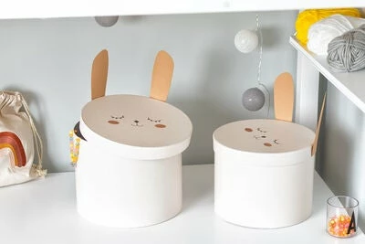 Alice & Fox Oppbevaringsbokser 2-pack Kanin, Rosa 2 Alice & Fox Oppbevaringsbokser 2-pack Kanin, Rosa - Bilde 2