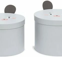 Alice & Fox Oppbevaringsbokser 2-pack Mus, Grå