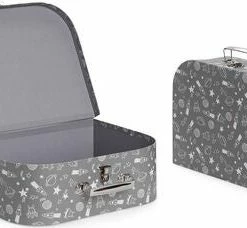 Alice & Fox Pappkoffert 2-pack, Space Grey -jollyroom Butikk X373 B 4c